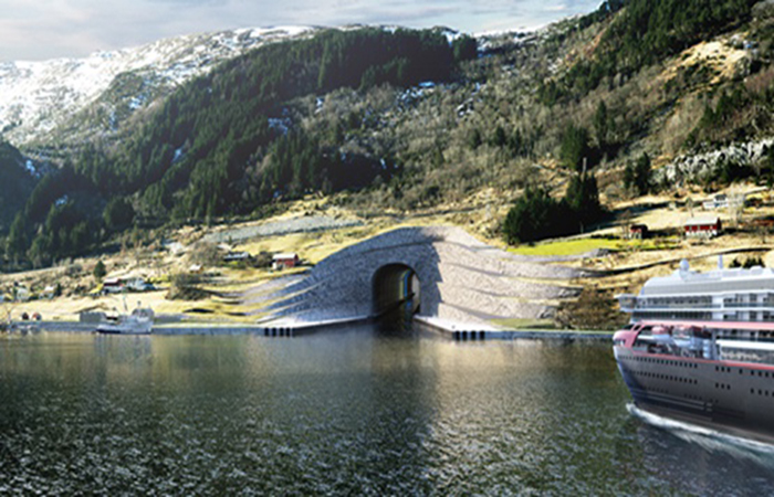 斯诺赫塔设计挪威“斯塔德船隧道”入口