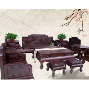 赞比亚紫檀明清式家具 客厅中式十三件富贵满堂家具