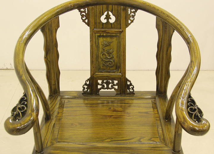 实木中式沙发皇宫椅五件套客厅木制沙发组合明清古典仿古榆木家具图3