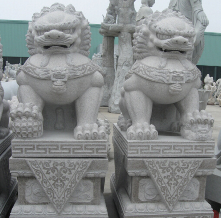 花岗岩石雕狮子_石雕狮子价格--广州旺磊石材有限公司