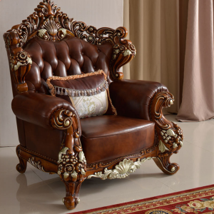 定做高档欧式沙发 真皮实木雕花（图片色1+2+3）