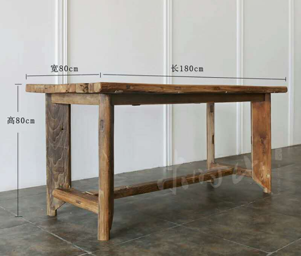 老榆木门板家具复古怀旧书桌办公桌喝茶桌图3