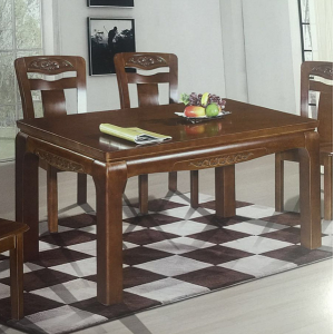 全实木橡木胡桃色原木色长方形饭餐桌台子