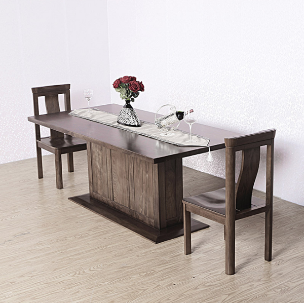 现代简约餐桌黑胡桃实木餐桌图2