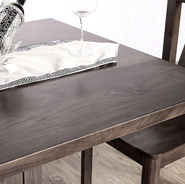现代简约餐桌黑胡桃实木餐桌图3
