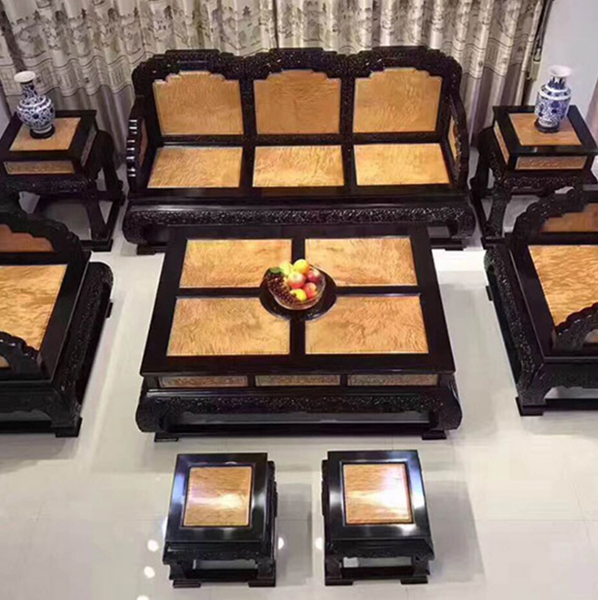 黑包金沙发八件套 明清仿古沙发豪华实木--上海上寂堂实业有限公司
