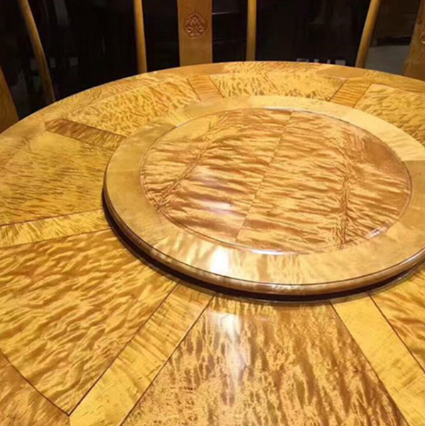 金丝楠木圆形餐桌家具九件套图2