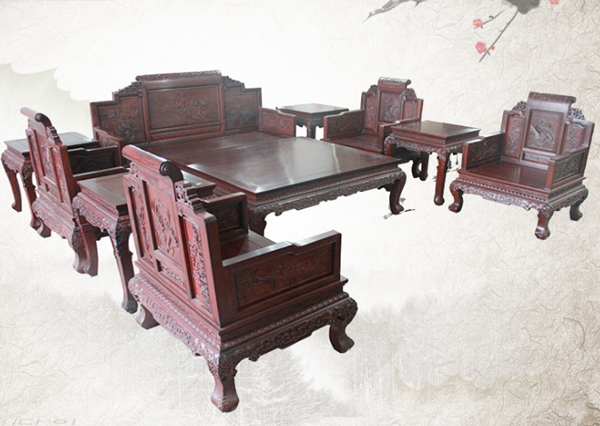 十件套沙发 红酸枝红木沙发 巴里黄檀客厅组合沙发定制--上海玉山红木家具有限公司
