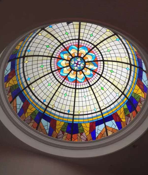 彩绘玻璃穹顶、玻璃穹顶、彩绘教堂玻璃、教堂玻璃、彩色镶嵌玻璃--上海旺象实业有限公司