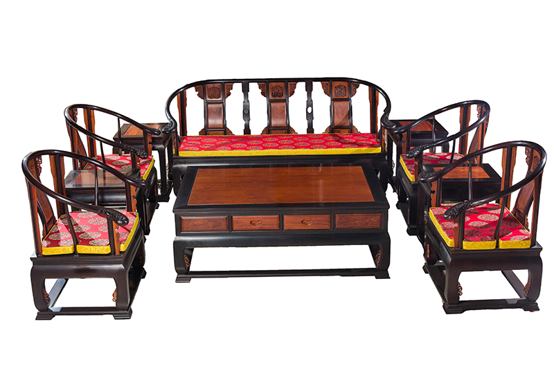 缅甸黑酸枝加缅甸花梨皇宫椅沙发价格--瑞丽市万宝红红木家具有限公司