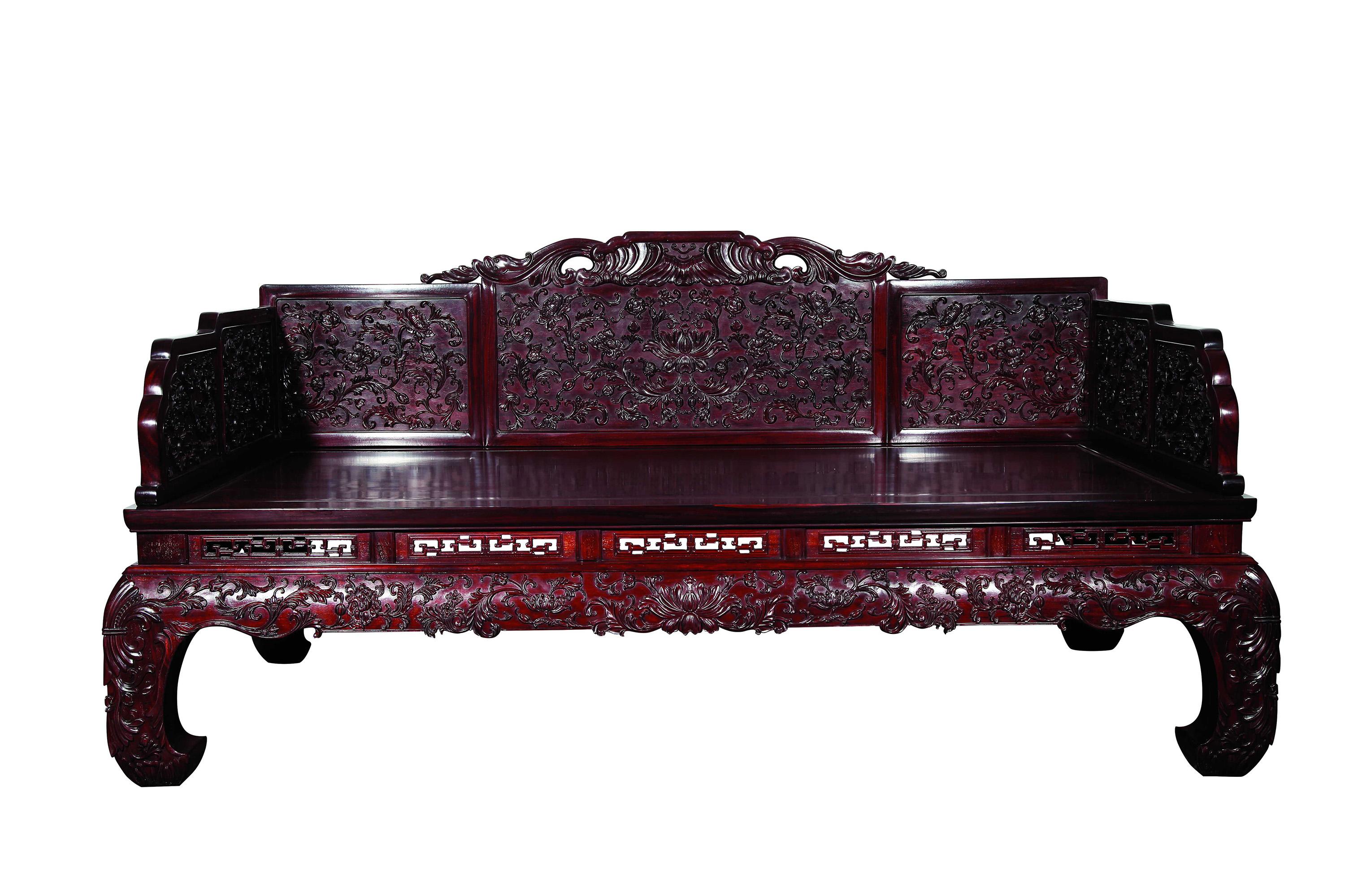 复古小叶紫檀家具沙发--金德林古典红木家具