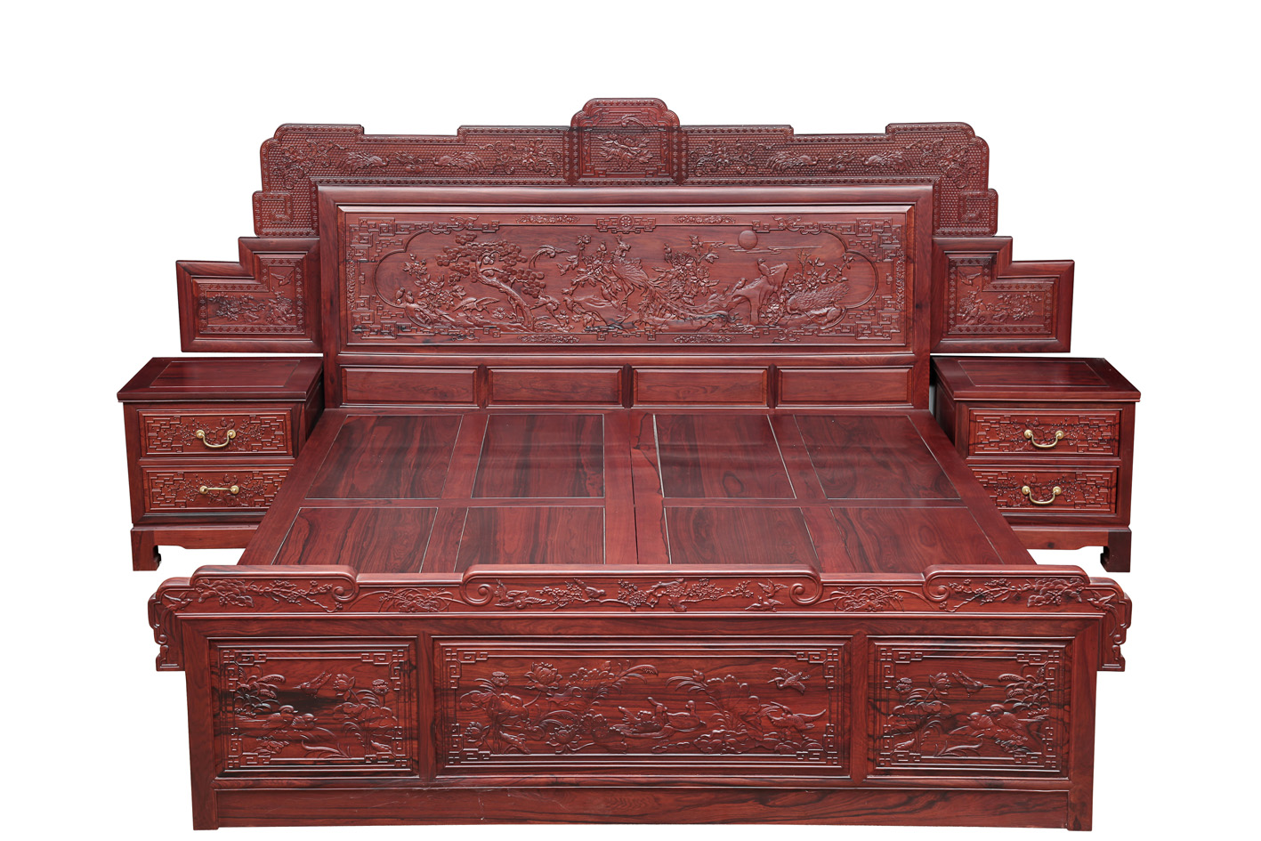 中式红木古典大床_新中式卧室红木大床系列图2