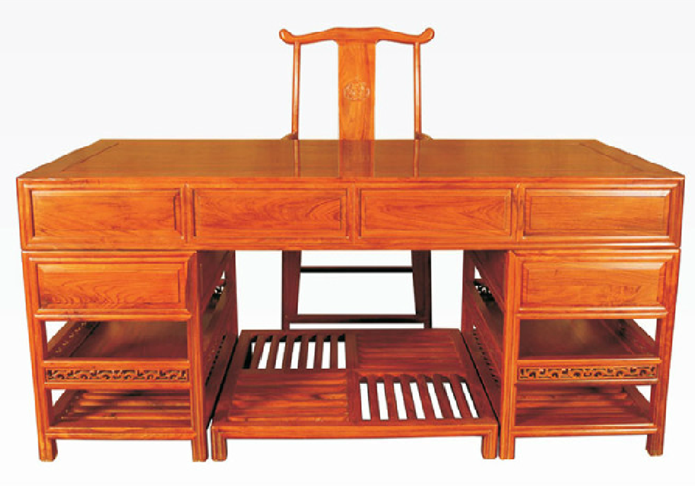 贵州古典家具实木书桌--贵阳乌当泰丰木线工艺厂