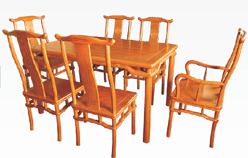中式古典家具复古家用餐桌套件--贵阳乌当泰丰木线工艺厂