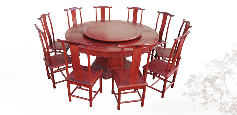 餐厅家具中式红木餐桌套装--瑞丽市德冠恒隆红木家具有限公司