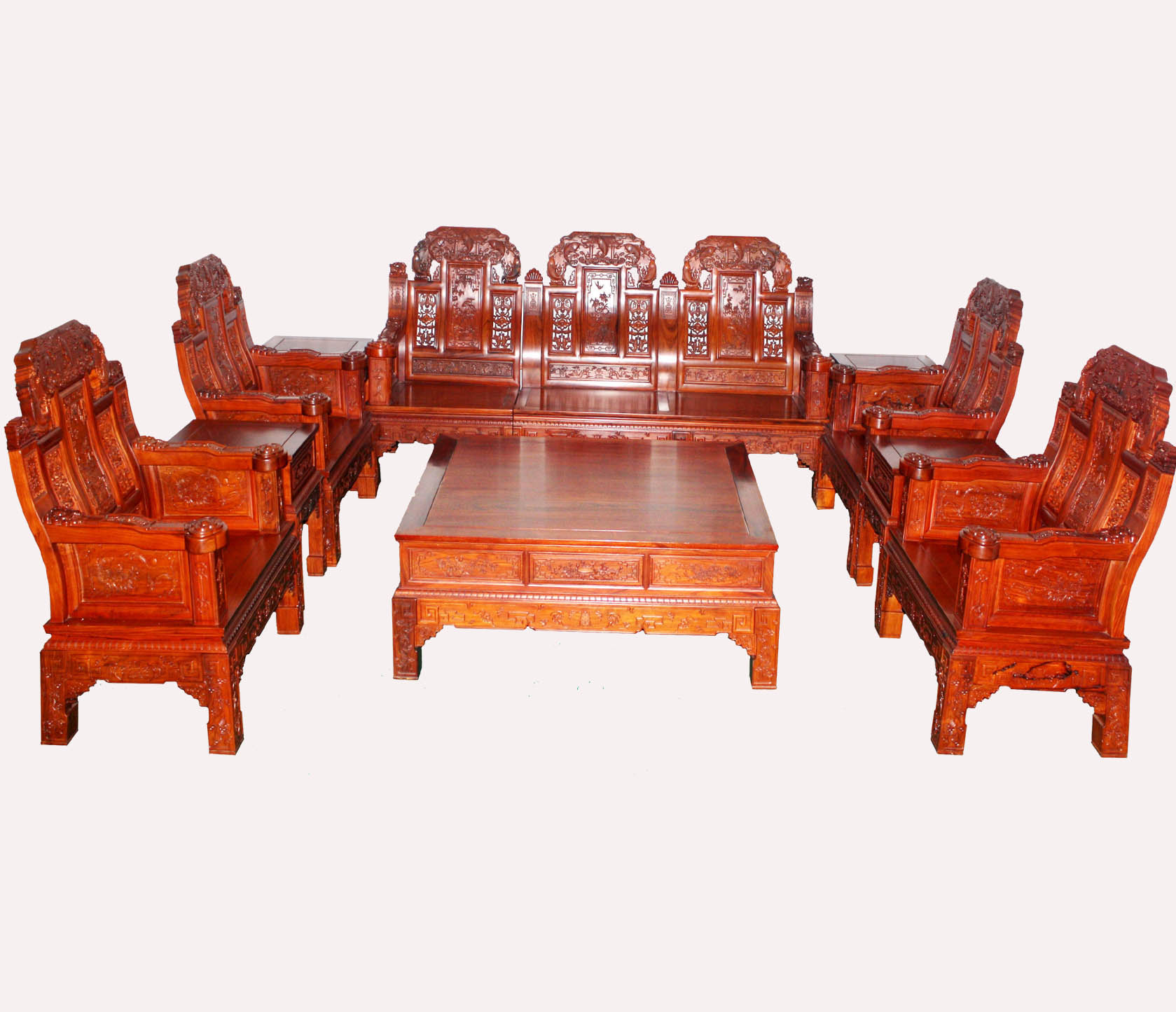 中式复古古典龙门沙发套装--瑞丽市明君宏冠家具有限公司