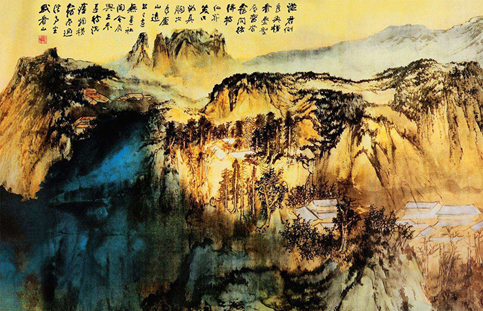 台北故宫展张大千毕生尺幅最大作品《庐山图》