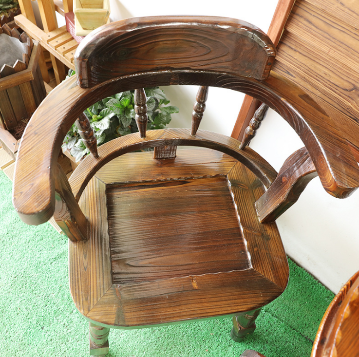 防腐樟子松木咖啡桌椅 优质实木餐桌椅组合 厂家直销批发咖啡桌椅图2