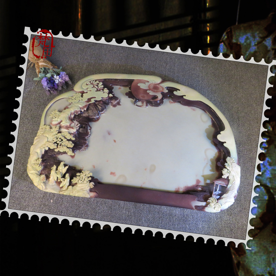 紫袍玉带石茶盘 咏书颂月--贵州梵之语实业有限公司