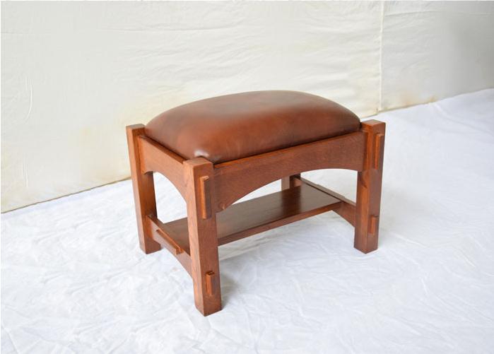 美式脚凳实木家具软凳直纹美式进口红橡木脚凳--天津中亨贸易有限公司