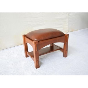 美式脚凳实木家具软凳直纹美式进口红橡木脚凳