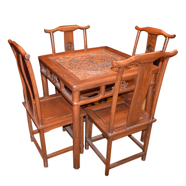 榆木小方桌--重庆古楠轩木雕家私有限公司