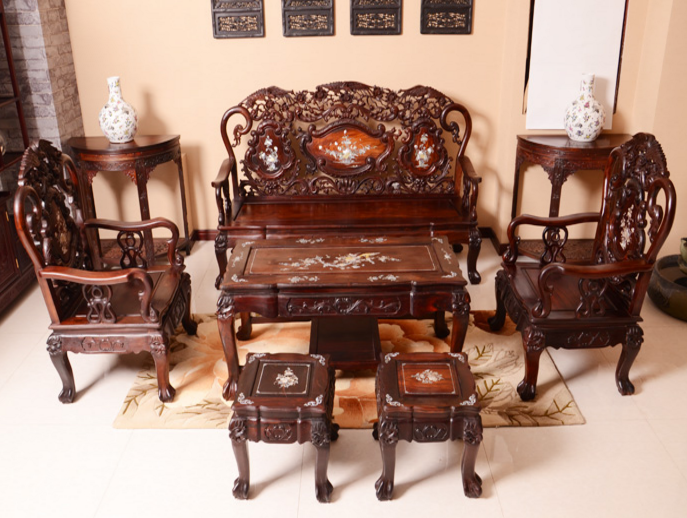 战国款老沙发八件套--山西隆圣德红木家具有限公司 
