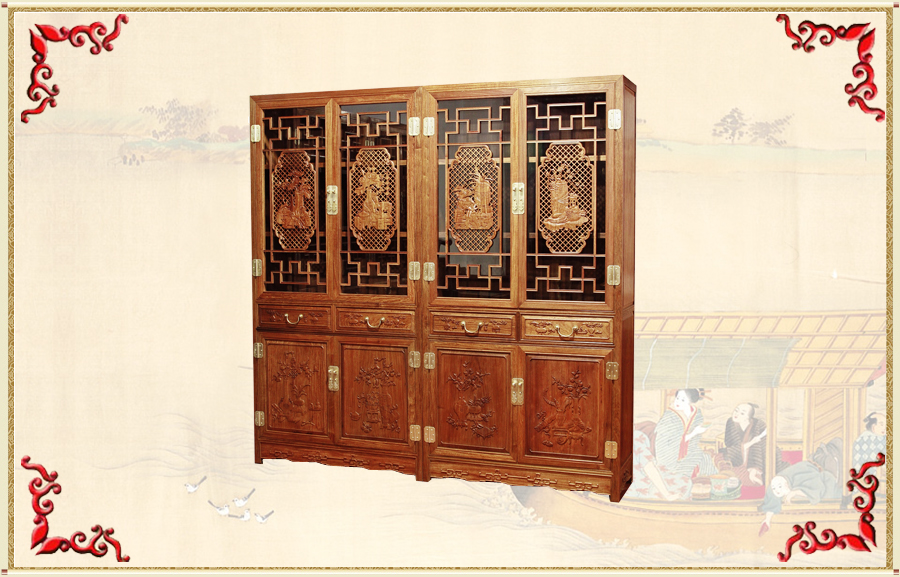 中式书柜储物柜实木系列图3