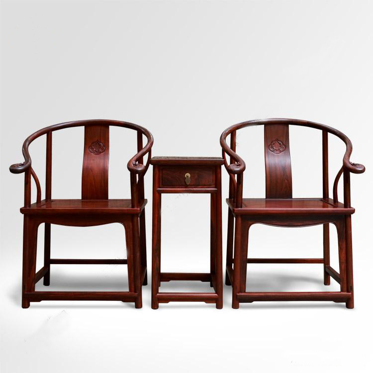 明式素圈椅_尼古拉斯素圈椅_大叶紫檀明式龙纹素圈椅三件套--北京云之图中式家具有限公司