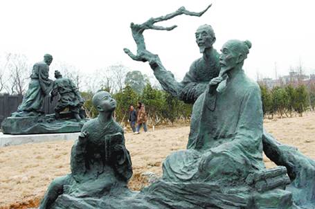 石雕人物园林雕塑--江西湖滨园林景观工程有限公司