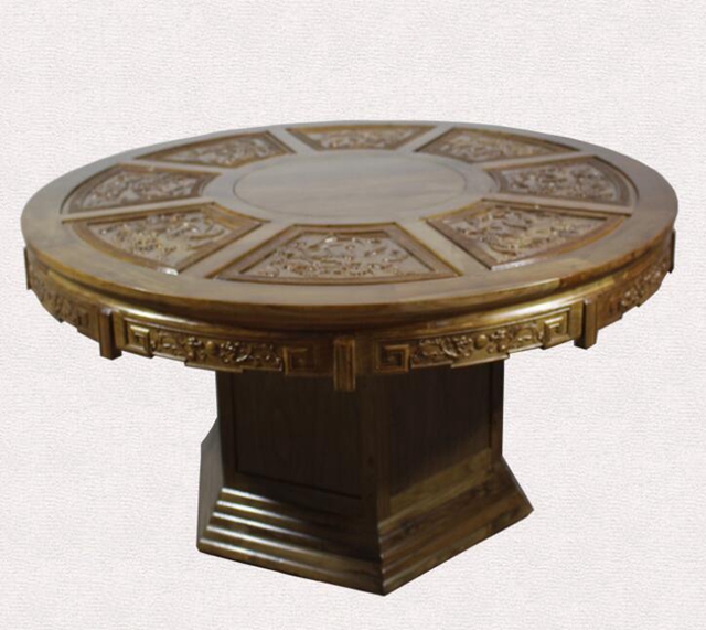 厂家批发实木圆桌 圆形餐桌餐椅现代简约客厅实木餐桌椅组合图1