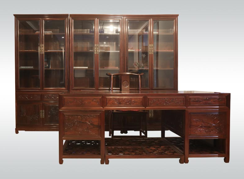 实木精品书房花格书柜系列--北京明清风韵家具销售有限公司