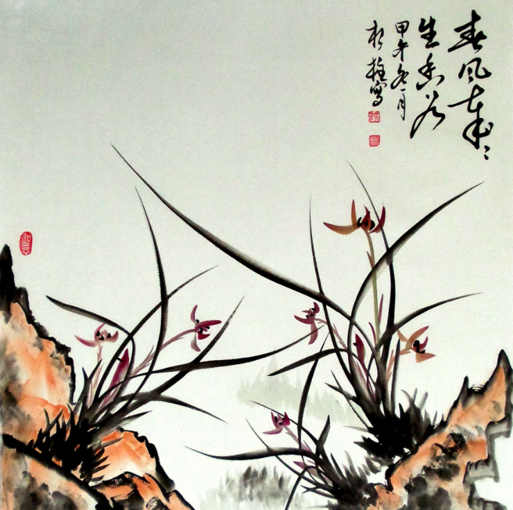 出售中国画兰名家杨根柱的兰花作品--北京俊芳恒通文化用品销售中心