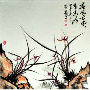 出售中国画兰名家杨根柱的兰花作品