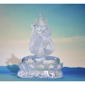 琉璃佛像摆件 250mm金刚萨埵佛像 双身像供佛用品居家供奉定制
