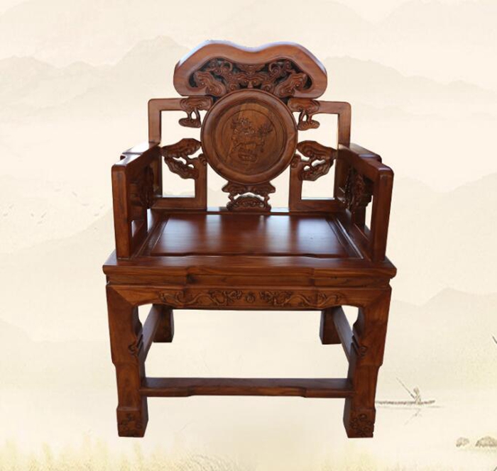 老榆木古典中堂条案供桌太师椅 中式实木雕花中堂六件套图2