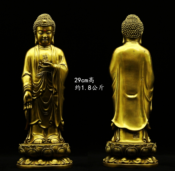 12-16寸开光西方三圣铜佛像摆件阿弥陀佛观音菩萨像大势至菩萨像图3