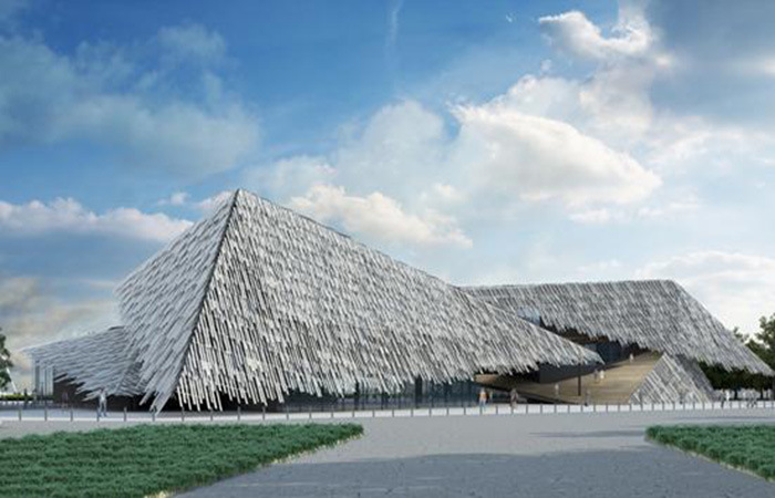 外国建筑师在阳澄湖边设计了一个“铝板茅草屋”