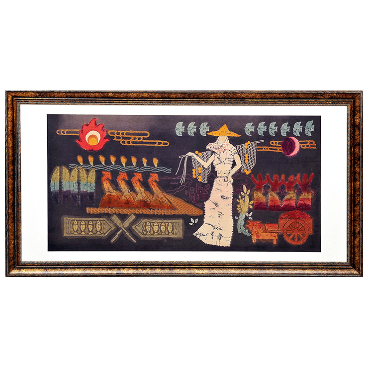南通扎染传承人焦宝林作品——太阳、大海和渔女