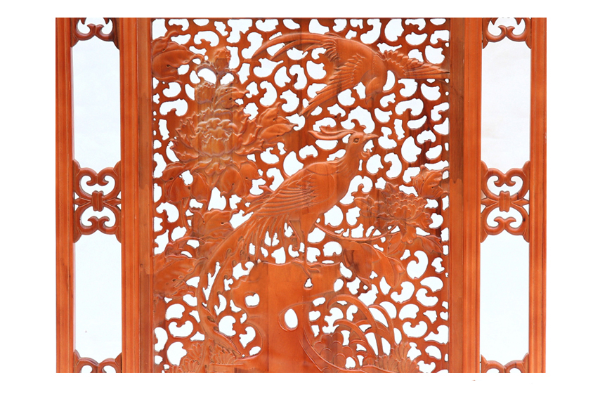 中式客厅电视背景墙木雕挂件图3