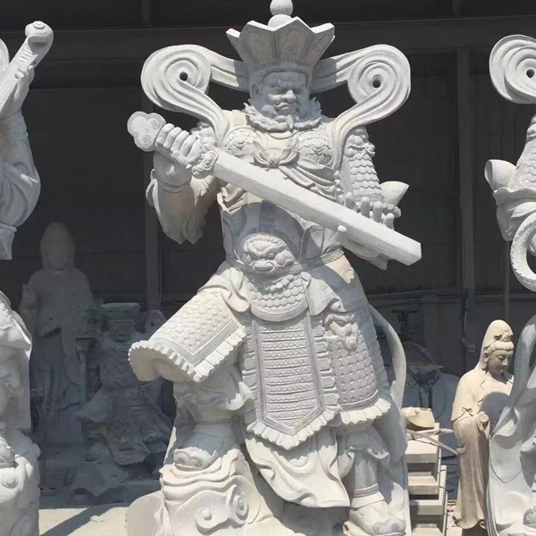 供应石雕四大天王_花岗岩青石四大金刚_寺庙佛像定制_山东石材图3