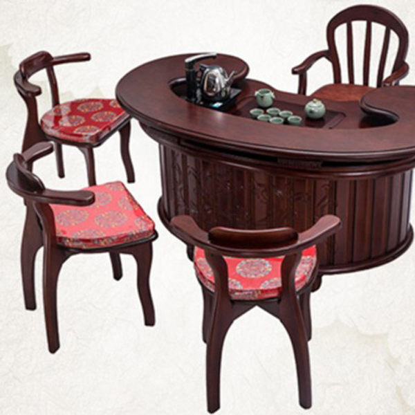 中式橡木多规格功夫实木茶桌椅组合 仿古家具茶桌茶台图2