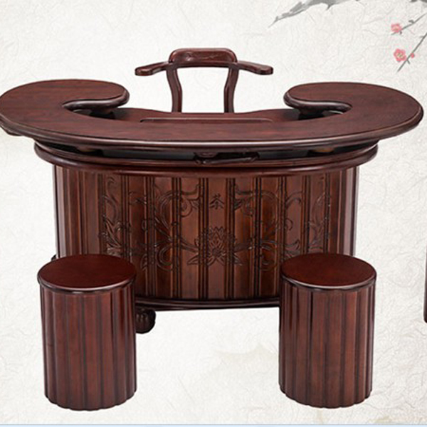 中式橡木多规格功夫实木茶桌椅组合 仿古家具茶桌茶台图3