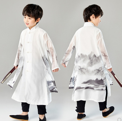 男童民族风汉服夏季复古中国风唐中式宋制服装小孩改良复古童套装--网店示范-产品示范