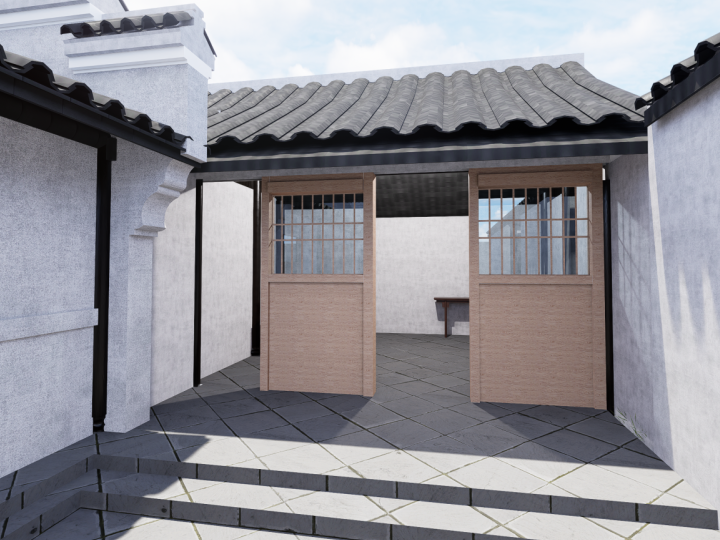 陶成章故居_砖木结构_清末建筑_三维模型效果图